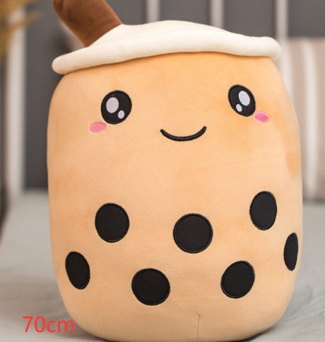 Cute Fruit Drink Plush – Soft Strawberry Milk Tea Boba Pillow Toy - LIYAH MARKET