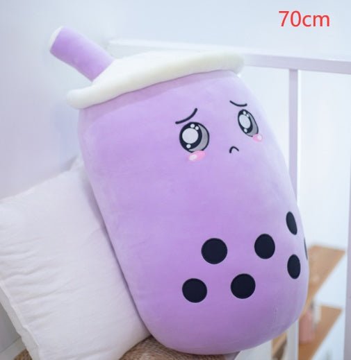 Cute Fruit Drink Plush – Soft Strawberry Milk Tea Boba Pillow Toy - LIYAH MARKET