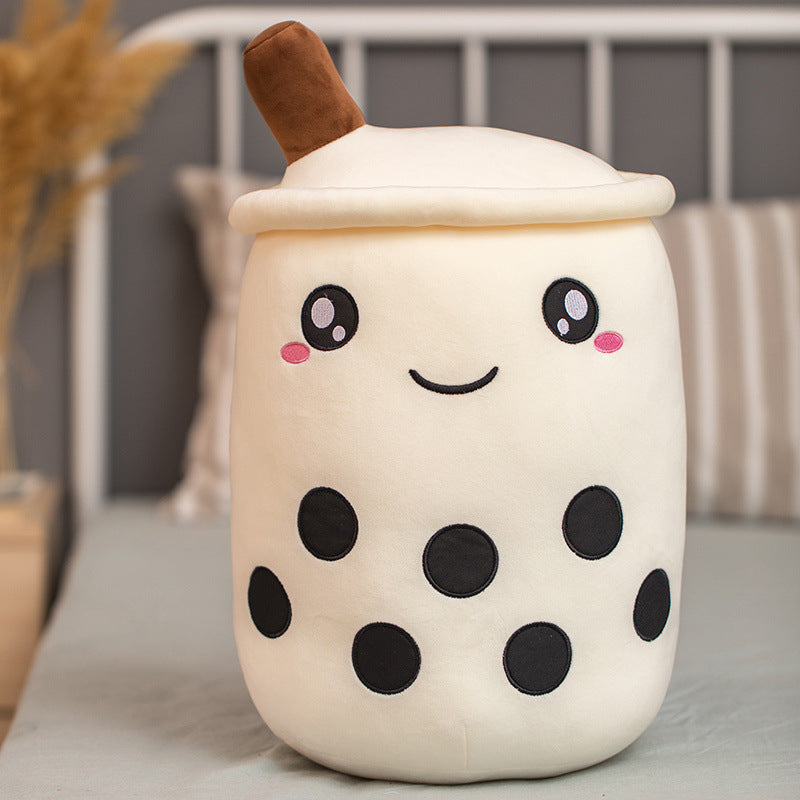 Cute Fruit Drink Plush – Soft Strawberry Milk Tea Boba Pillow Toy - LIYAH MARKET