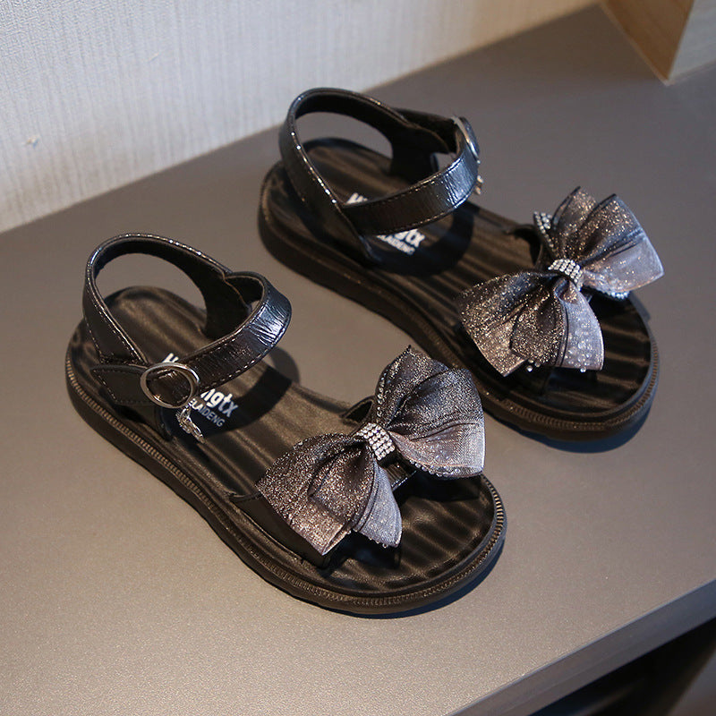 Fashionable Girls' Bow Shoes