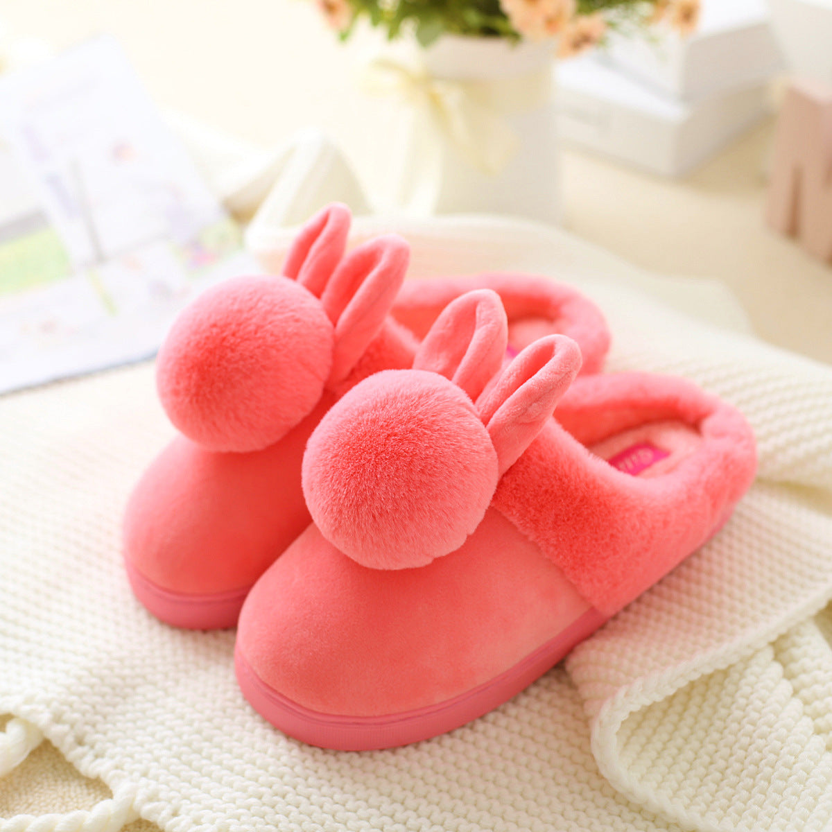 Girls' Cotton Slippers – Autumn & Winter Indoor Warmth