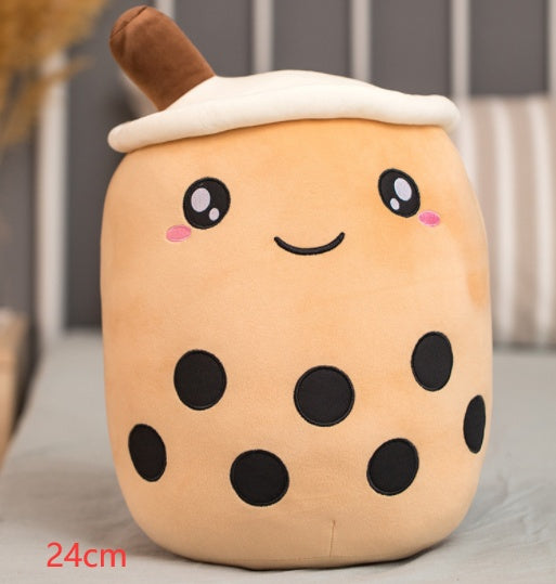 Cute Fruit Drink Plush – Soft Strawberry Milk Tea Boba Pillow Toy - LIYAH MARKET