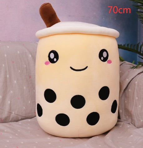 Cute Fruit Drink Plush – Soft Strawberry Milk Tea Boba Pillow Toy - LIYAH MARKET