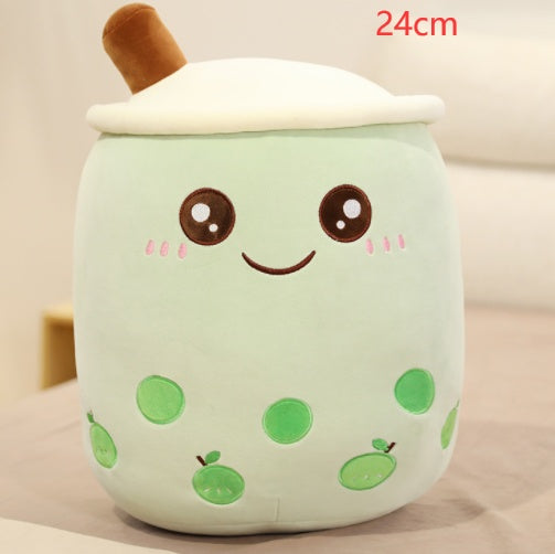 Cute Fruit Drink Plush – Soft Strawberry Milk Tea Boba Pillow Toy - LIYAH MARKET