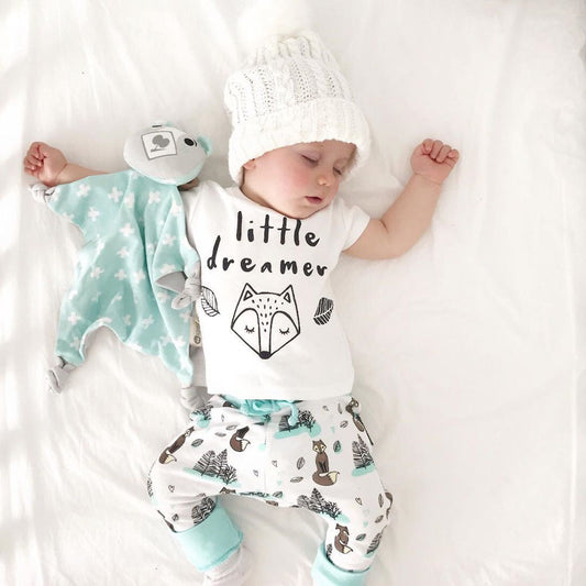 Newborn Baby Clothes Set T-shirt Tops+Pants Little Boys and Girls Outfits - LIYAH MARKET