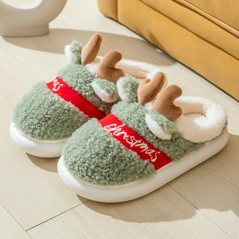 Elk Christmas Winter Home Slippers - LIYAH MARKET