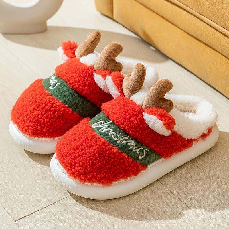 Elk Christmas Winter Home Slippers - LIYAH MARKET