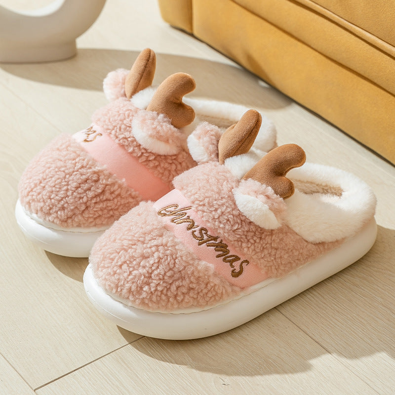 Elk Christmas Winter Home Slippers - LIYAH MARKET