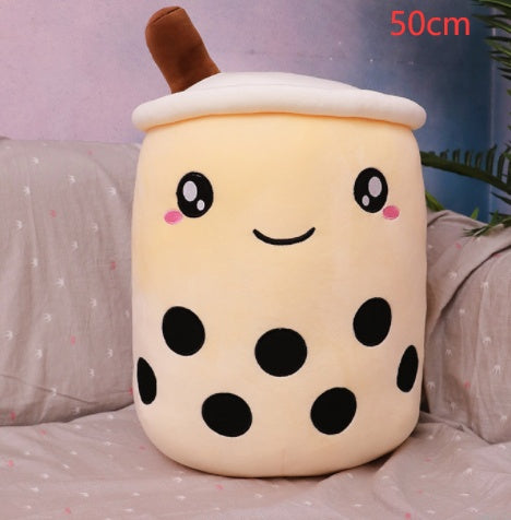 Cute Fruit Drink Plush – Soft Strawberry Milk Tea Boba Pillow Toy - LIYAH MARKET