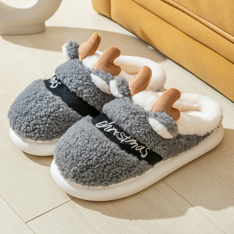 Elk Christmas Winter Home Slippers - LIYAH MARKET