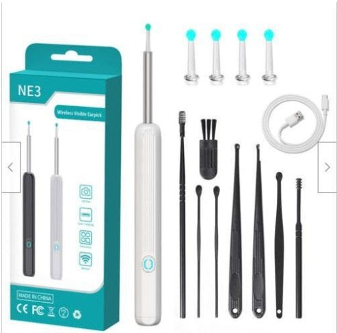 NE3 Wireless Ear Cleaner with Camera & LED Light – Ear Wax Removal Tool, Otoscope Endoscope Kit for iPhone