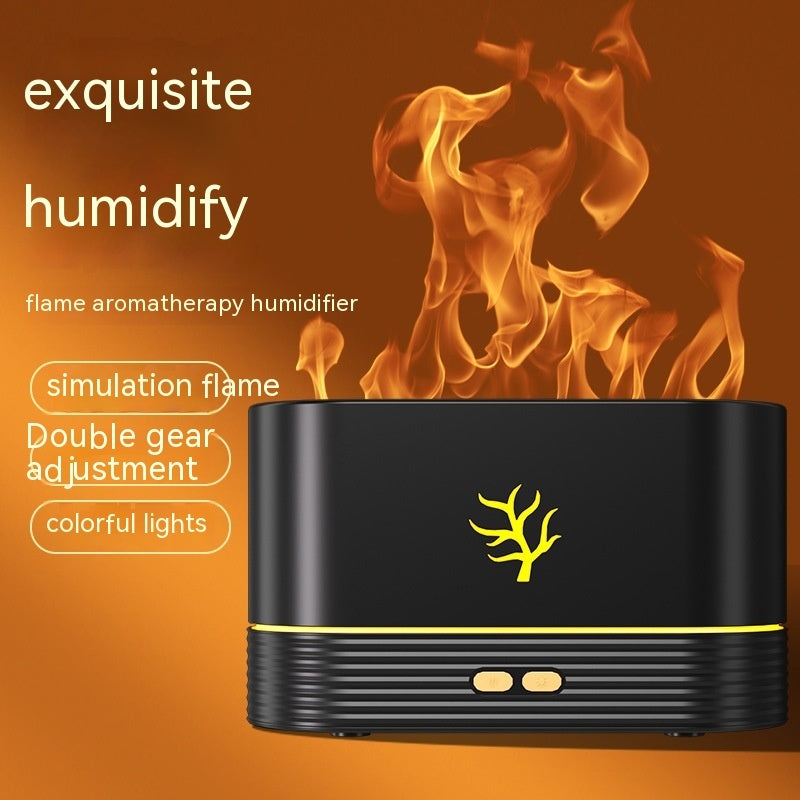 Flame Humidifier USB Smart Timing LED Electric Aroma Diffuser Simulation Fire Night Lamp Home Decor - LIYAH MARKET