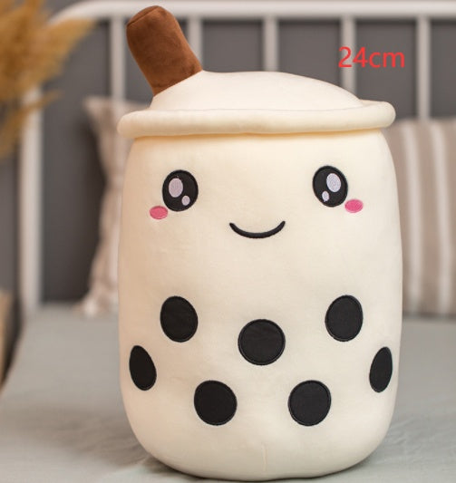 Cute Fruit Drink Plush – Soft Strawberry Milk Tea Boba Pillow Toy - LIYAH MARKET