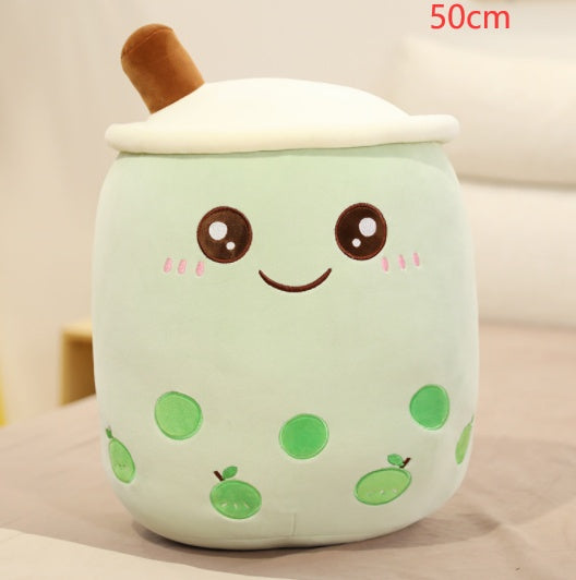 Cute Fruit Drink Plush – Soft Strawberry Milk Tea Boba Pillow Toy - LIYAH MARKET