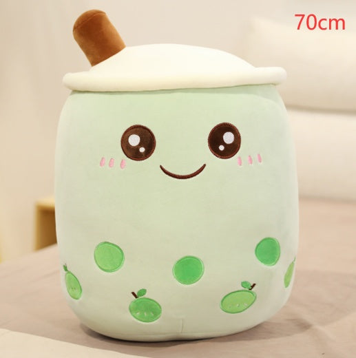 Cute Fruit Drink Plush – Soft Strawberry Milk Tea Boba Pillow Toy - LIYAH MARKET