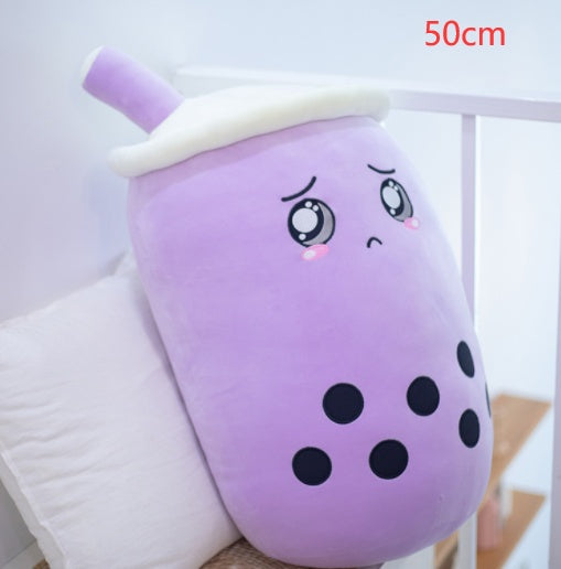 Cute Fruit Drink Plush – Soft Strawberry Milk Tea Boba Pillow Toy - LIYAH MARKET