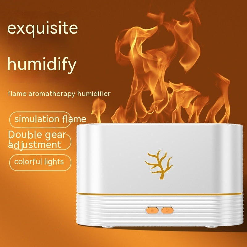 Flame Humidifier USB Smart Timing LED Electric Aroma Diffuser Simulation Fire Night Lamp Home Decor - LIYAH MARKET