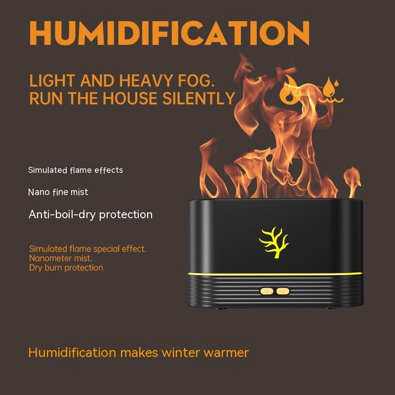 Flame Humidifier USB Smart Timing LED Electric Aroma Diffuser Simulation Fire Night Lamp Home Decor - LIYAH MARKET