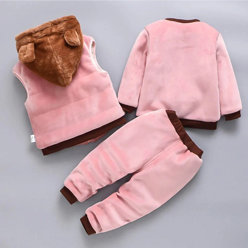 3-Piece Fleece Hoodie Outfit for Baby Boys and Girls - LIYAH MARKET