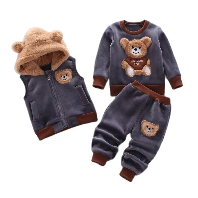 3-Piece Fleece Hoodie Outfit for Baby Boys and Girls - LIYAH MARKET