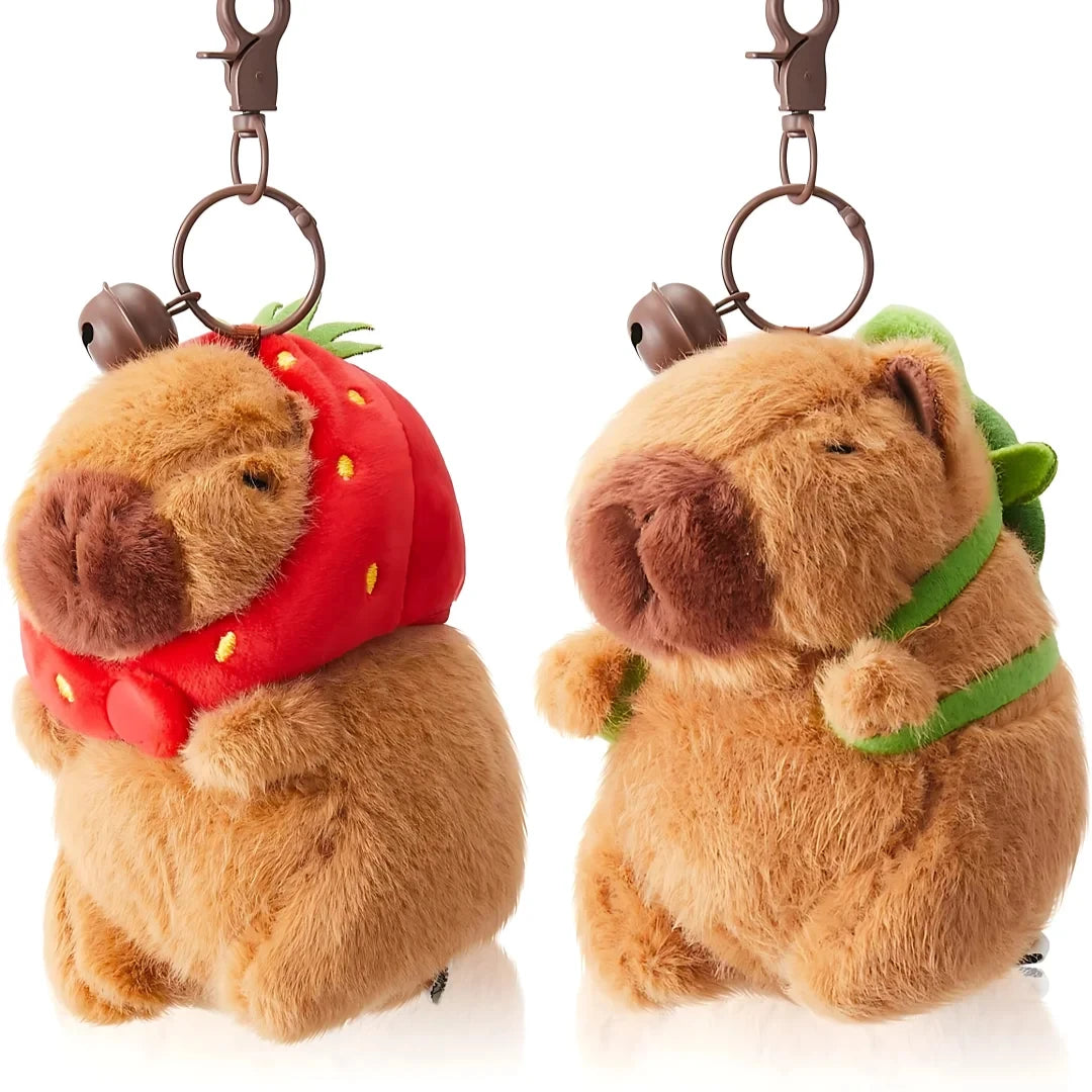 Cute Cartoon Capybara Pendant Plush Toy Doll Bag Hanging Ornaments Cute Kapila Keychain Doll Kids Backpack Birthday Gift Fluffty - LIYAH MARKET