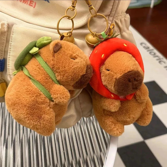 Cute Cartoon Capybara Pendant Plush Toy Doll Bag Hanging Ornaments Cute Kapila Keychain Doll Kids Backpack Birthday Gift Fluffty - LIYAH MARKET