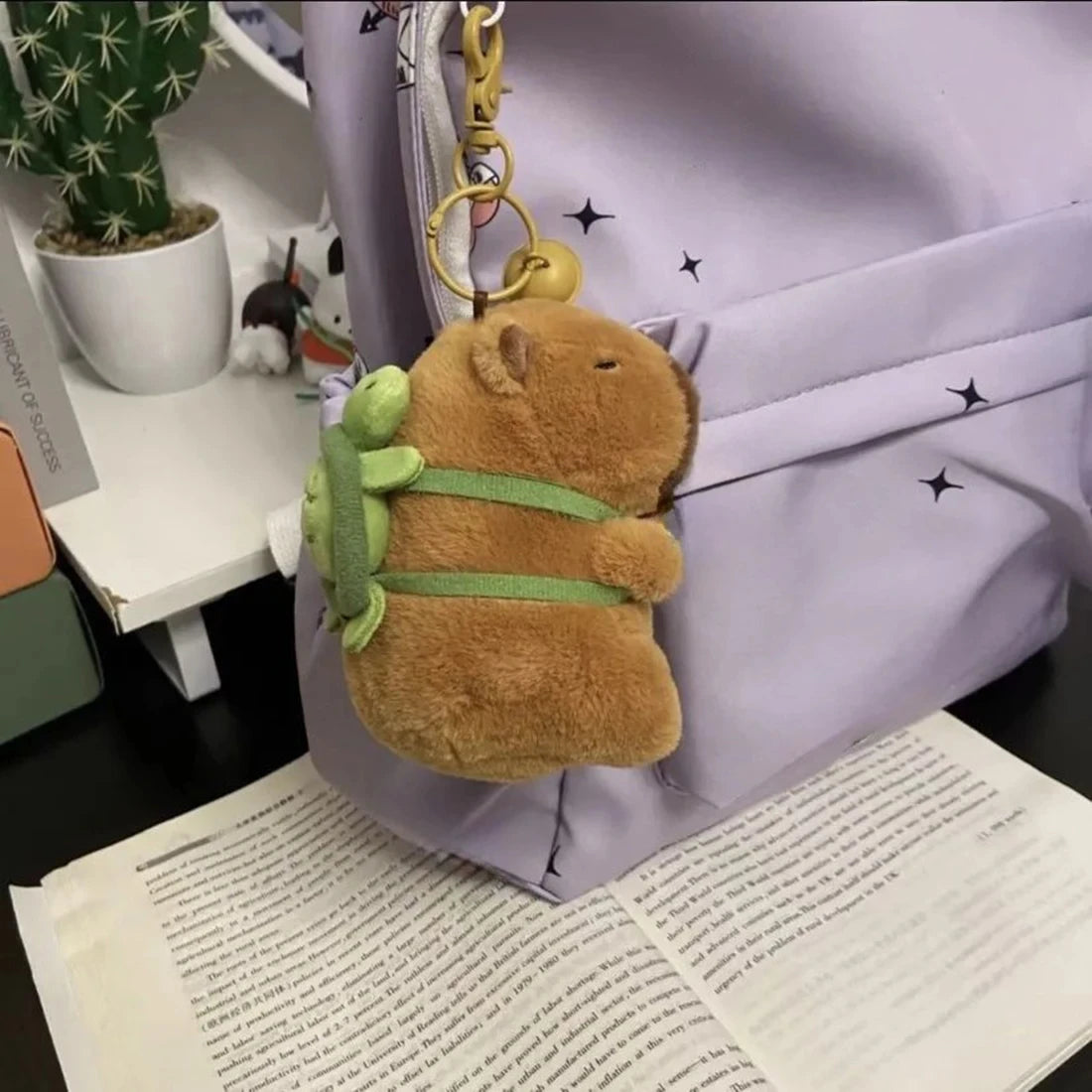 Cute Cartoon Capybara Pendant Plush Toy Doll Bag Hanging Ornaments Cute Kapila Keychain Doll Kids Backpack Birthday Gift Fluffty - LIYAH MARKET