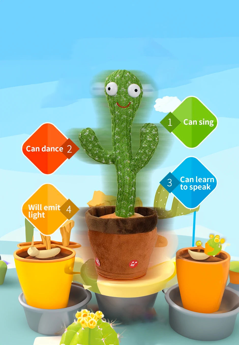 Dancing & Talking Cactus Toy - LIYAH MARKET