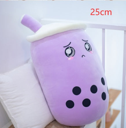 Cute Fruit Drink Plush – Soft Strawberry Milk Tea Boba Pillow Toy - LIYAH MARKET