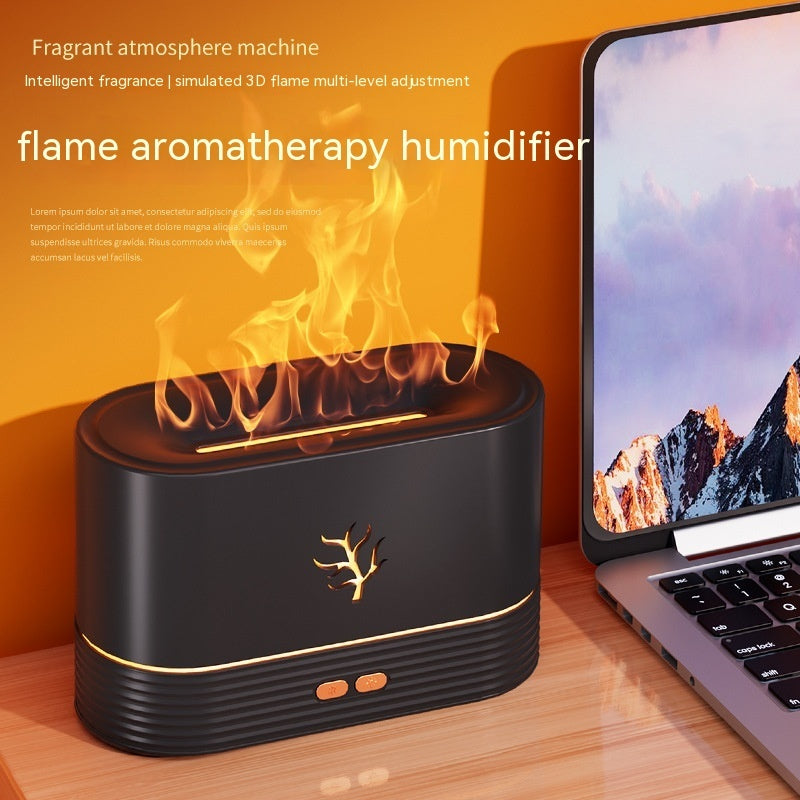 Flame Humidifier USB Smart Timing LED Electric Aroma Diffuser Simulation Fire Night Lamp Home Decor - LIYAH MARKET