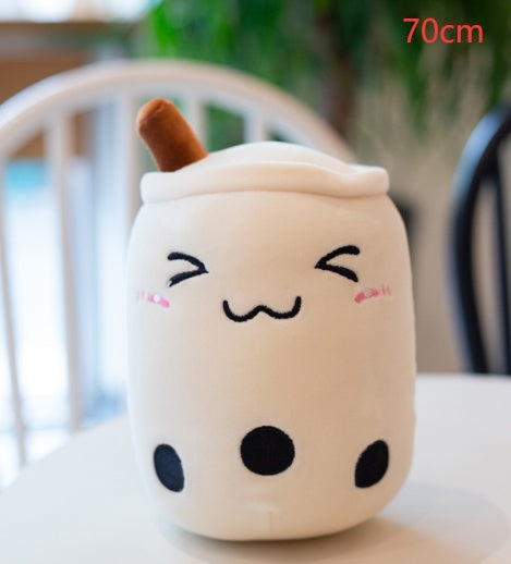 Cute Fruit Drink Plush – Soft Strawberry Milk Tea Boba Pillow Toy - LIYAH MARKET