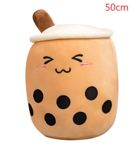 Cute Fruit Drink Plush – Soft Strawberry Milk Tea Boba Pillow Toy - LIYAH MARKET