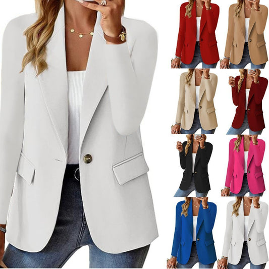 Autumn Solid Color Women's Cardigan Blazer - LIYAH MARKET