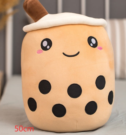 Cute Fruit Drink Plush – Soft Strawberry Milk Tea Boba Pillow Toy - LIYAH MARKET