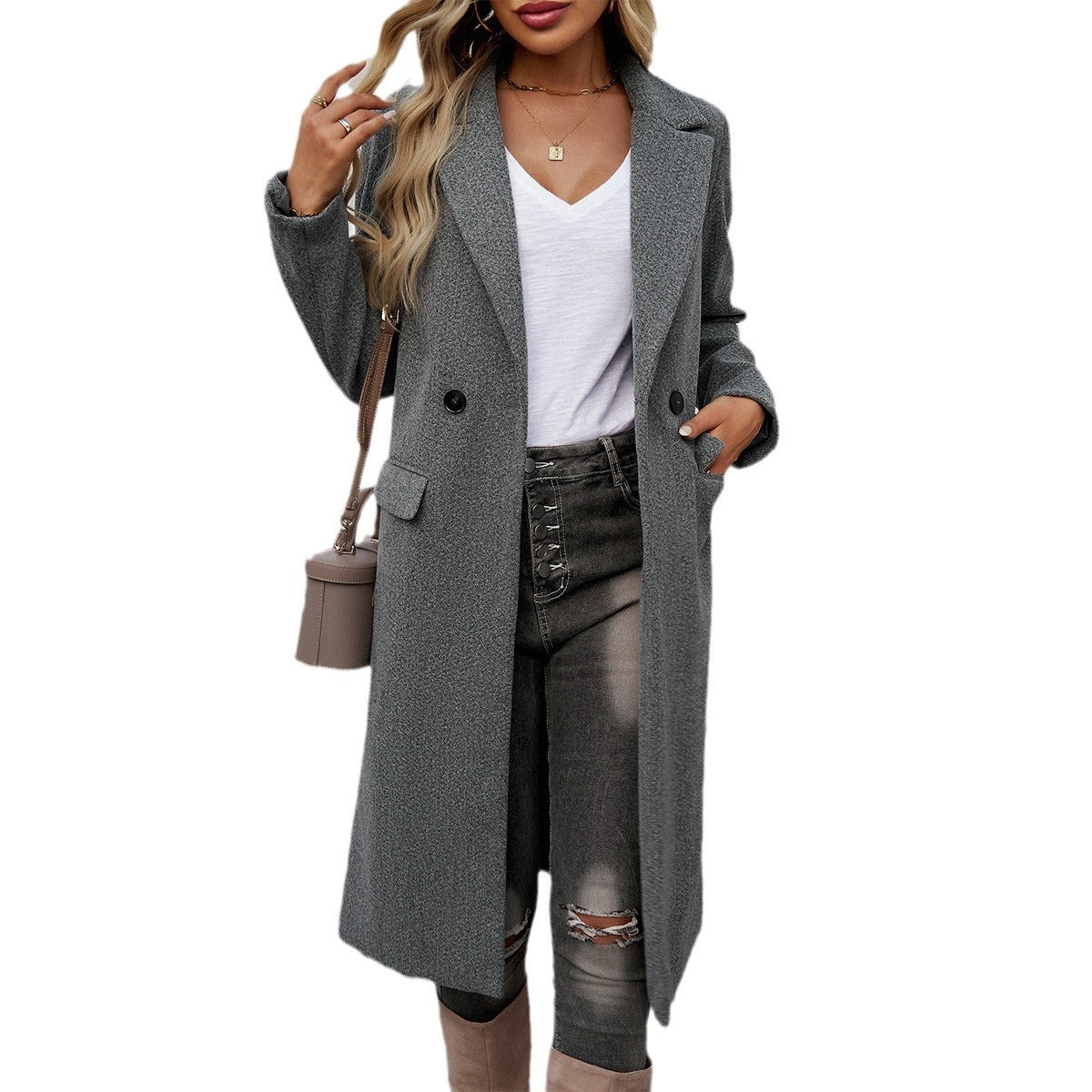 Lady Temperament Turn-Down Collar Coat - LIYAH MARKET