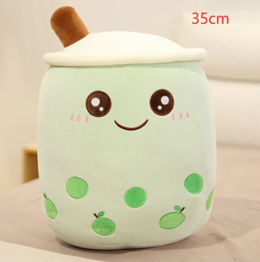 Cute Fruit Drink Plush – Soft Strawberry Milk Tea Boba Pillow Toy - LIYAH MARKET