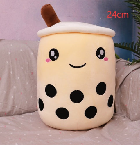 Cute Fruit Drink Plush – Soft Strawberry Milk Tea Boba Pillow Toy - LIYAH MARKET