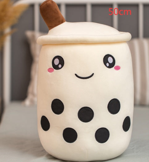 Cute Fruit Drink Plush – Soft Strawberry Milk Tea Boba Pillow Toy - LIYAH MARKET